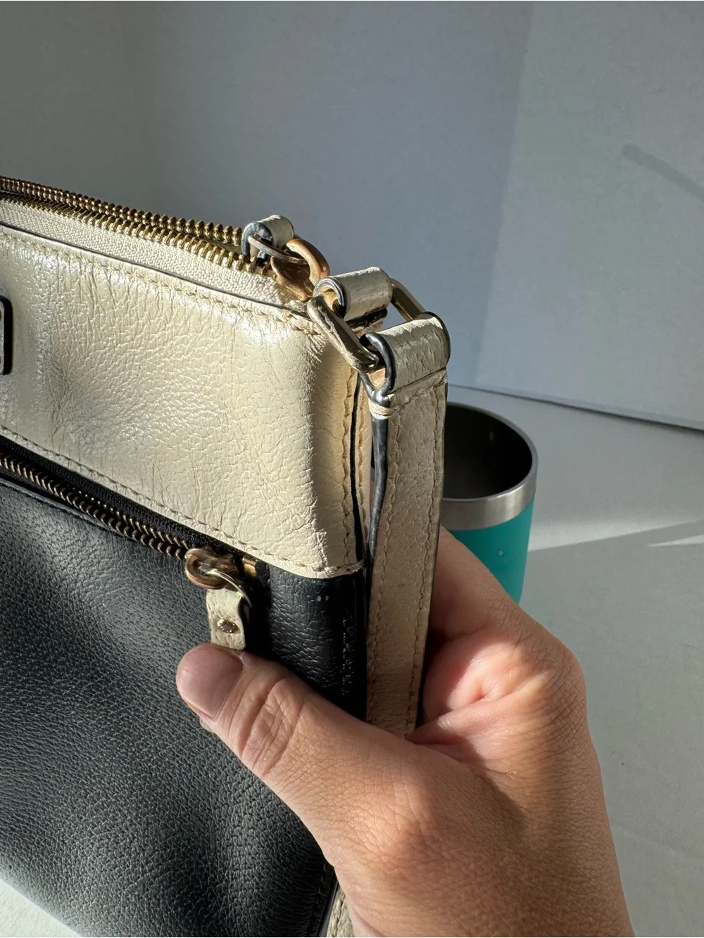 Kate Spade Two-Tone Black and Cream Crossbody Bag - Designer Style